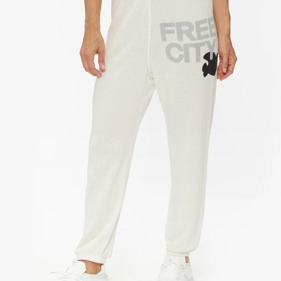 Freecity White French Lightweight Terry Joggers_Size S - Picture 2 of 10